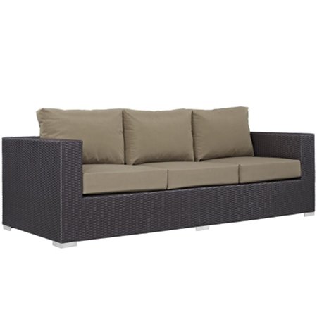 EAST END IMPORTS Convene Outdoor Patio Sofa- Espresso Mocha EEI-1844-EXP-MOC